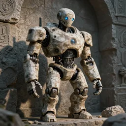 a shrivelskin robot set in stone, which is definitely not jimmy's idea