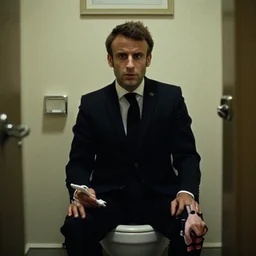 Macron in American Psycho toilet scene (1999)