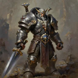 blademaster from warcraft 3, oil painting, by greg rutkowski