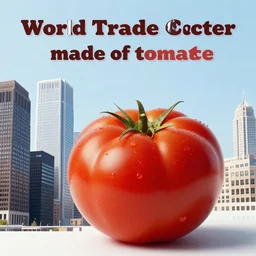 “World Trade Center made of tomatoes”