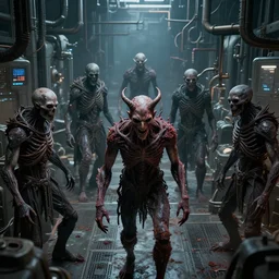 evil souls being mass - produced in cyber industrial complex, advanced, photorealistic, realistic, dramatic lighting, in the style of stefan bakałowicz, 8 k resolution