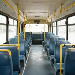 empty aged bus interior