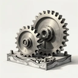 cross section blueprint for a furby gears cogwheels
