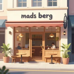editorial illustration of aexterior of a cafe, space themed, ( ( mads berg ) ), ( ( giuseppe riccobaldi ) ), dramatic lighting, greg rutkowksi, karolis strautniekas, risograph, wood block print, dithered, unreal engine, colorful