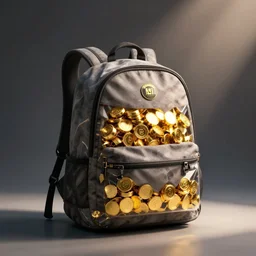 backpack full of gold