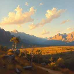 serenity at bayou mountains national park, oil on canvas artwork by william sidney mount, nostalgic, golden hour