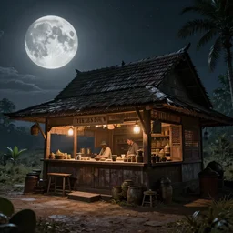 a typical kerala tea shop on the moon, an epic fantasy, dramatic lighting, cinematic, establishing shot, extremely high detail, photorealistic, cinematic lighting, artstation, matte painting, simon stalenhag, horizon forbidden west