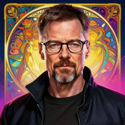 high quality illustration, walter white realistic portrait, by etam cru, cyberpunk, alphonse mucha, riot game, beautiful, epic camera, colorful background, arcane, league of legend, digital painting, dynamic colors, artstation, concept art, graffiti, neon