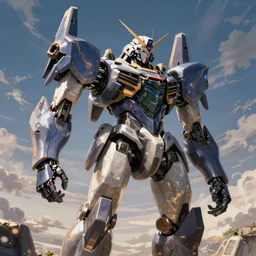 a big mech, anime, hyperrealistic