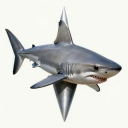 shark with a cone instead of a fin - ron cheng & alphonse mucha, highly detailed, digital painting, ray tracing, concept art, illustration, smooth sharp focus, intricate, symmetry, artstation,