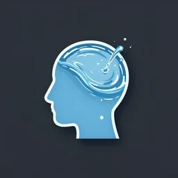 small minimalistic logo icon of a human head shape made out of water, water manipulation, ray tracing, sharp focus, 8 k resolution