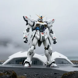 surreal romantic mecha covenant deformation horizontal mecha memorial building, futuristic berserk white architecture in the beach in iceland, foggy, highly detailed, digital painting, arstation, concept art, hyperealistic octane render, unreal engine, by ruan jia