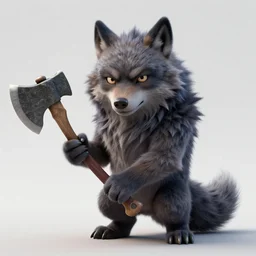 cute handsome cuddly werewolf using a stone axe unreal engine hyperreallistic render 8k character concept art masterpiece digital art by Greg Rutkowski, Simon Stalenhag, trending on Artstation, CGSociety