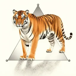 a tiger. shin hanga and kawanabe kyosai and cory loftis and rossdraws and wlop and jung gi kim rule of thirds