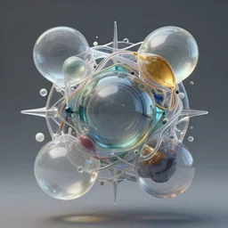 an abrtract composition in different transparent materials, unreal engine, zbrush central,