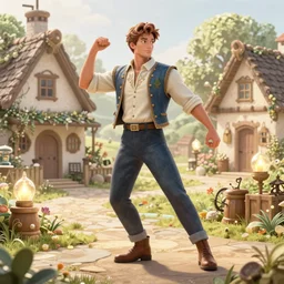 clear portrait of a european attractive men, cottagecore!!, background hyper detailed, character concept, full body, dynamic pose, glowing lights!! intricate, elegant, highly detailed, digital painting, artstation, concept art, smooth, sharp focus, illustration, art by artgerm and greg rutkowski and alphonse mucha
