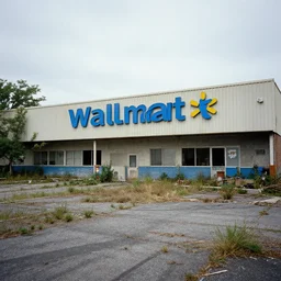 abandoned overgrown walmart, photo