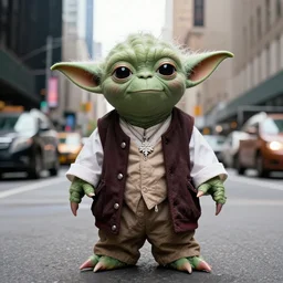 yoda dressed as a rapper in the inner city