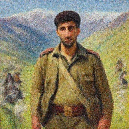 Intense vibrant film still of a Kurdish pkk soldier in the Kurdish mountains, oil painting by John Singer Sargent, Adrian Smith, Greg Rutkowski, Trending on Artstation, incredible detail, photorealistic