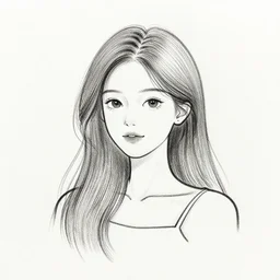 beautiful minimalistic oneline drawing of beautiful girl. black and white sketch art
