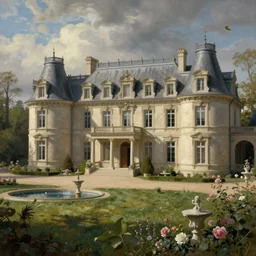 detailed cinematic wide shot of mansion, ultra realistic, spring light, painting by gaston bussiere, craig mullins, j. c. leyendecker