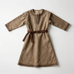 flat lay of an ancient celt's clothing, high quality studio photograph.