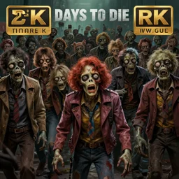 zombie horde approaching camera, zombies wearing clothes from the eighties, zombies with hairstyles from the eighties, concept art from 7 days to die, fine art, award winning, intricate, elegant, sharp focus, cinematic lighting, highly detailed, digital painting, 8 k concept art, art by guweiz and z. w. gu, masterpiece, trending on artstation, 8 k