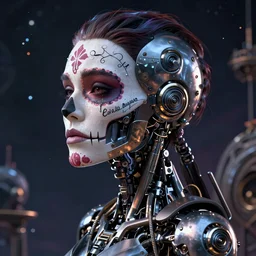 side portrait, beautiful crying female android!, intricate detailed environment, photorealistic!, octane render, mechanical, concept art, cinematic lighting, interstellar, hyper realism, sharp, cyberpunk, bladerunner, 8 k, el dia los muertos. by angus mckie, moebius, maciej kuciara, stanley lau, artgerm, greg rutkowski