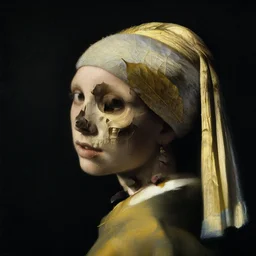a womans face in profile made of leaf skeleton in the style of the dutch masters and gregory crewdson dark and moody. for art gallery. wlop style