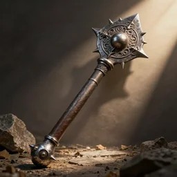 Medieval spiked iron club
