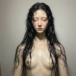 Harry Weisburd Artwork Black Wet Hair, Hachishakusama (Eight-Feet-Tall) #One shot - Goddess
