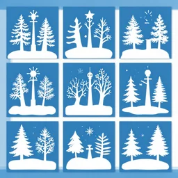winter - themed vector art panel for cnc plasma, laser, stencil, unique winter design
