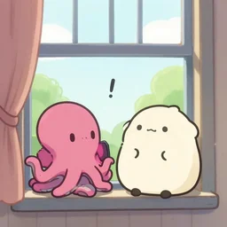 oldin sitting by a window, oldin!!! the octopus!!, squishmallows, kellytoy