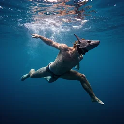 triton in emotional movement, underwater photography and light scattering, water refractions turned out impressive imho,