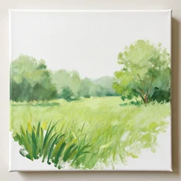nature environment, unfinished canvas, dry brush texture, wash