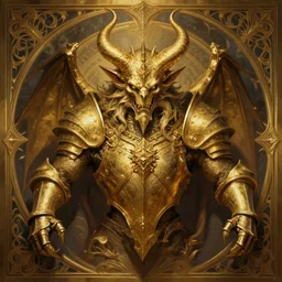 a detailed bust knight in gold, demonic, demon, symmetry, symmetrical, by greg rutkowski and justin gerard, digital art, monstrous, art nouveau, baroque style, realistic painting, very detailed, fantasy, dnd, character design, top down lighting, trending on artstation