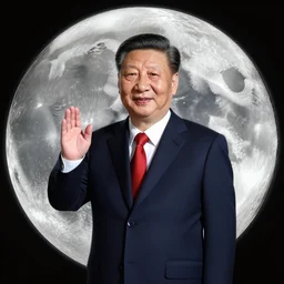 xi jinping on the moon propaganda poster