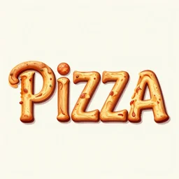 a stylized text of the word pizza