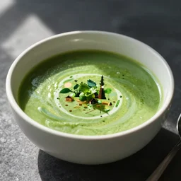 a photo of green soup