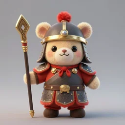 a cute plush toy barbarian warrior trending on artstation