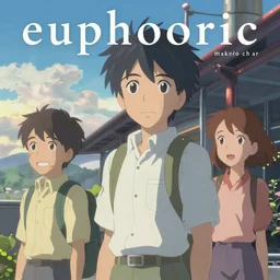 euphoric art music album cover, makoto shinkai, ilya kuvshinov, lois van baarle, rossdraws | afrofuturism