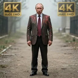 putin with mutation, pathetic, despicable, dirty, lepra, full - body, symmetric!!, 4 k full hd,