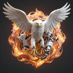 eagle, mandelbulb 3 d, fractal flame, octane render, cyborg, biomechanical, futuristic, by ernst haeckel