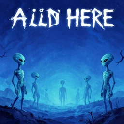 Aliens Land Here, blue hues, masterpiece, landscape
