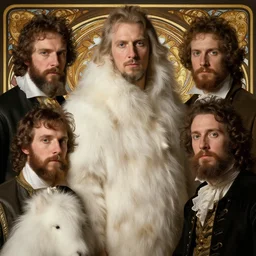 portrait from a white long fur by jules bastien - lepage, daniel gerhartz, karol bak, james jean, tom bagshaw, rococo, sharp focus, trending on artstation, cinematic lighting, hyper realism, by alphonse mucha, 8 k