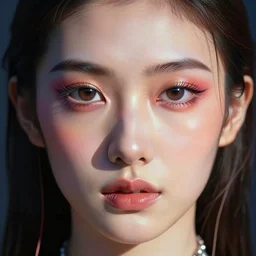 beauty, third eyed humanoids forehead, portrait, vivid colors, thin wires, beautiful lighting