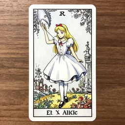 Emo Alice in wonderland tarot card , pen and ink, intricate line drawings, by Yoshitaka Amano, Ruan Jia, Kentaro Miura, Artgerm, watercolor
