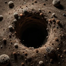pixel tracing style of particles in a black hole, color film grain, ultra realistic
