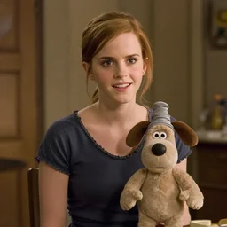 Movie still of Emma Watson in Wallice and Gromit