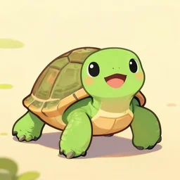 a picture of a cute turtle, he is happy